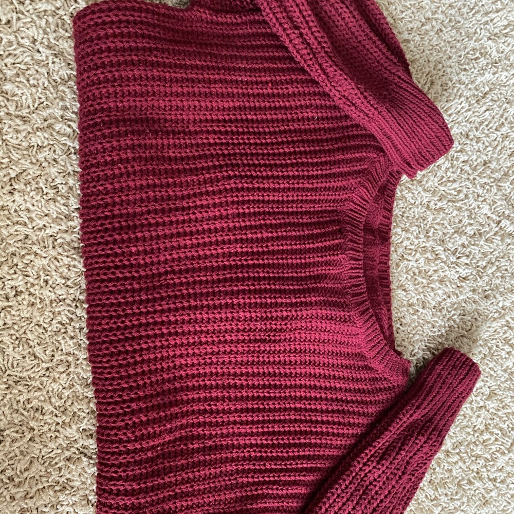 Plain Maroon Sweater from Shein